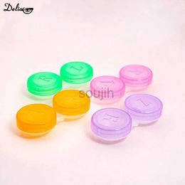 Contact Lens Accessories wholesale 1/10Pcs Contact Lens L+R Cases Storage Holder Soaking Container Travel Accessaries Eye Candy Colored Contact Lens Box d240426