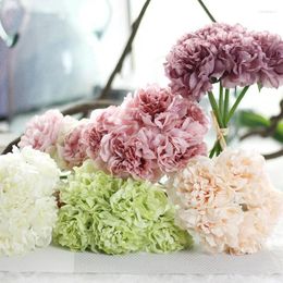 Decorative Flowers 5 Heads Wedding Bouquet Artificial Peony Hydrangea Flower Home Party Birthday Year Valentines Day Floral Decor