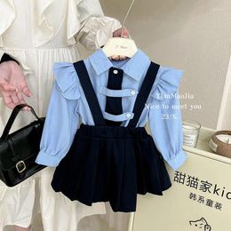 Clothing Sets Girls Jk Uniform Skirt Set Spring Dress Children's Preppy Girl Suspenders Pleated Two Dresses