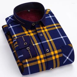 Men's Casual Shirts 2024 Autumn And Winter Fashion Plus Fleece Plaid Long Sleeve Thicken Warm High Quality Shirt Top L-5XL