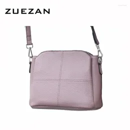 Shoulder Bags 3 Compartments 2 Straps Nature Cowhide Women Genuine Leather Messenger Bag Female Cross-body T024