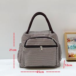 Canvas Bag Women 2024 New Bag Cloth Bag Lunch Box Tote Bag Commuting To Work Small Cloth Bag Bento Bag Small Handbag F8