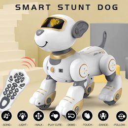 Funny RC Robot Electronic Dog Stunt Voice Command Programmable Touchsense Music Song Toys for Childrens Gift 240417