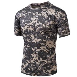 Tactical T-shirts Compact tactical T-shirt for mens quick drying military hunter combat mens tight fitting short sleeved outdoor camouflage clothing T-shirt 240426