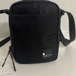 lu Large capacity crossbody Bag 1.5L Nylon square camera bag Single shoulder oblique span outdoor casual mobile phone bag Sports waist pack