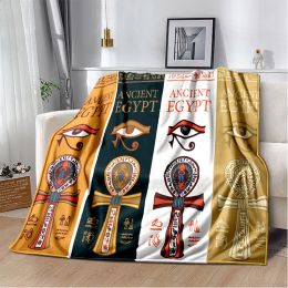 sets Egypt Ankh Blanket Eye of Horus Throw Blanket Symbol Soft Cover Lightweight Warm Blankets for Bedroom Sofa Bedding Souvenir Gift