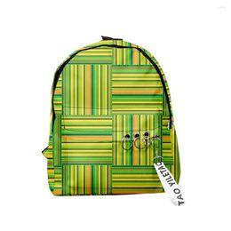 Backpack Cartoon Novelty Geometry Backpacks Boys/Girls Pupil School Bags 3D Print Keychains Oxford Waterproof Cute Small
