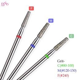 Bits Tapered Diamond Cuticle Bit 3/32 Nail Drill Bits Manicure Drills Nails Heads to Nails Cutters for Manicure Accessories Tools