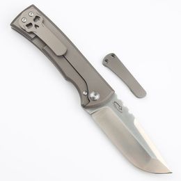 Promotion CK4263 Flipper Folding Knife M390 Satin Drop Point Blade TC4 Titanium Alloy Handle Ball Bearing EDC Pocket Folder Knives Outdoor Camping Tools