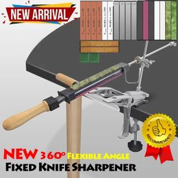 XT Fixed Angle Knife Sharpener System Professional Sharpening Machine Flexible Whetstone Diamond Full Size Kit Kitchen Tool 240424