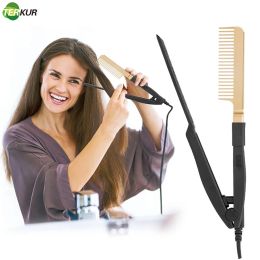 Irons 50W Hair Brush Straightener Wet and Dry Portable Net Weight 168g Fast Heating Corrugation Hot Comb Iron Stying Tools Max 190 °C