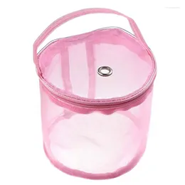 Shopping Bags Yarn Storage Box Empty Small Round Mesh Bag Portable Knitting Ball Basket Crochet Accessories