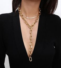 New ins fashion luxury exaggerated multi layer link chain long pendant choker statement designer necklace for women girls1974155