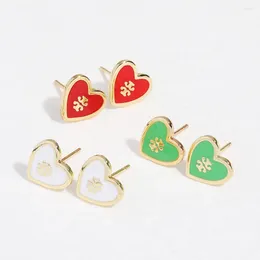 Stud Earrings Simple Women's Oil Drop Heart-shaped Ins Net Red Sweet Romantic All-match Temperament Jewellery Gift