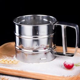 new Stainless Steel Flour Sifter Fine Mesh Powder Flour Sieve Icing Sugar Manual Sieve Cup Kitchen Gadget Baking Pastry Tools Gadget for