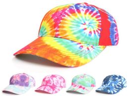 Unisex Men Women Tiedyed Sun Hat Adjustable Baseball Cap Hip Lady Tie Dye Colorful Graffiti Cap Summer Outdoor Sunscap7701163