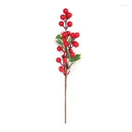 Decorative Flowers 11 Inch Artificial Red Stems Christmas Snowflake Berries For Spring Festival Holiday Home Decor Burgundy