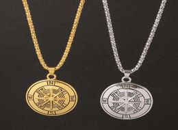 Pendant Necklaces Antique Gold Silver Colour Compass Necklace Men HipHop Rock Street Culture Chain Punk Fashion Jewlery Gift3562686