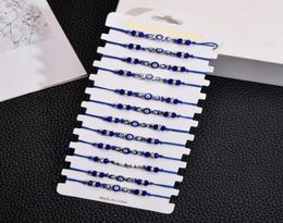 Couples Women 12pcsSets Blue Turkish Evil Eye Charms Bracelets Crystal Bead Adjustable Rope Chain Anklets Child Girl Jewellery 154 8454465