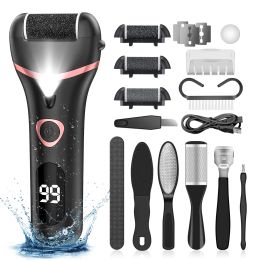 Massager Electric Callus Remover Grinding Pedicure Tools with 3 Roller Heads Foot Care Foot Sandpaper File for Hard Cracked Dry Dead Skin