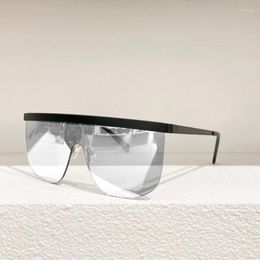 Sunglasses Frames One-Piece Gold Grey Silver Lens Metal Frame High Quality Women's Optical Glasses 40308U Fashion Men's