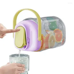 Water Bottles Fridge Pitcher With Lid Drink Jug Juice Container Dispenser Pitchers Press Containers Filter & Handle For Milk