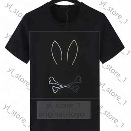 Psychological Bunny T-shirts Designer Skull Bunny Pattern Top Cotton O-neck Rabbit Animal Print T Shirts for Women Rabbit Custom Printed Pop Tees