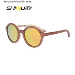 Sunglasses Circular Sunglasses for Women Wooden Sunglasses Polarised Sunglasses for Women Sunglasses Trend 2024 Bicycle Sunglasses 73017 Q240426 Q240425