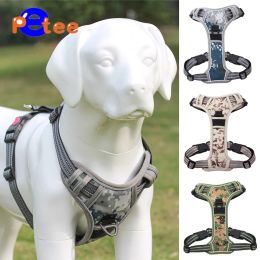 Harnesses Reflective Dog Harness No Pull Pet Chest Strap Vest for Larger Dogs Pet Collars with Leash Outdoors Walking Harness Accessories