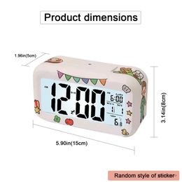 Desk Table Clocks Digital Alarm Clock Clear LED Display Clocks with Smart Brightness Sensor Battery Operated Kids Bedside Clock with Time Date
