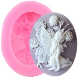 Moulds Oval Frame Silicone Mould Angel Fairy Cake Decorating Tools Cupcake Topper Fondant Cookie Baking Candy Chocolate Soap Resin Mould