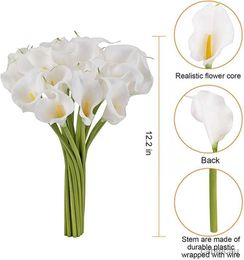 Dried Flowers 5/10/15/20Pcs Real Touch Calla Lily Artificial Flowers Calla Lily Bouquet For Wedding Bouquet Bridal Home Flower Decoration