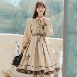 Casual Dresses Autumn And Winter 2024 College Style Retro Dress For Women Elegant Women's Midi Korean Vintage Clothing Dressed