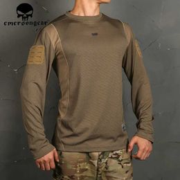 Tactical T-shirts EMERSONGEAR Tactical UMP Frogman T-shirt Mens Fitness Sports Long sleeved Hunting Climbing Shirt Mens Breathable Clothing EM9541 240426