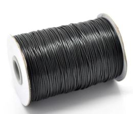 JLB 1 Roll 180m 1mm Whole Fashion Black Waxed cotton Cords fit braceletnecklace DIY Materials Accessories 7780970