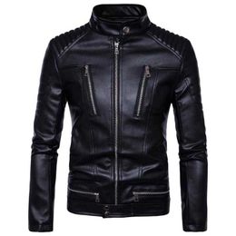 New designer Fur Faux Mens Leather Jackets Bomber Fashion Men Overcoat Motorcycle Cowboy Jacket Punk Thick Coats Clothing