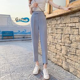 Women's Pants 2024 Real S Summer Professional Suit Skinny Straight-Leg Cropped Casual Harem