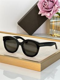 New fashion design round-shape cat eye sunglasses 1114 acetate frame simple and popular style versatile UV400 protection glasses top quality