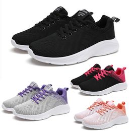 Free Shipping Men Women Running Shoes Solid Lace-Up Breathable Black Pink Purple Orange Mens Trainers Sport Sneakers GAI