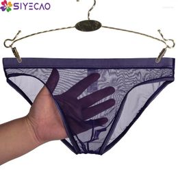 Underpants Sexy Underwear Men Male Transparent Low-waist Mens Briefs Panties Mesh Gauze Breathable Gay Lingerie See Through Slip