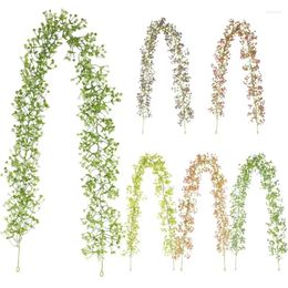 Decorative Flowers Artificial Babysbreath Garland Rattan For Wreaths DIY Wedding Decorations Arch Wall Backdrop Green Hanging Vine Fake