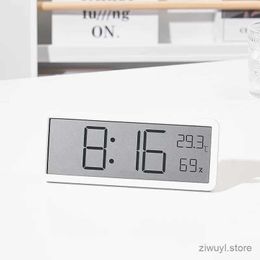 Desk Table Clocks LCD Screen Digital Wall Clock Time Temperature Humidity Display Electronic Clock Hanging Desktop Digital Clock Battery Powered