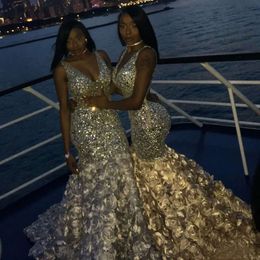 Long Bling-Bling Prom Mermaid Formal Dresses Plus Size Pageant Party Dress Vestidos De Fiesta 2020 Special Ocn Evening Gowns