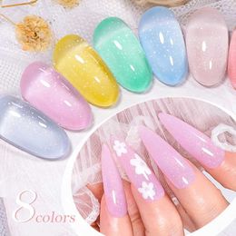 Nail Polish 7ml Shimmer Glitter Gel Nail Polish Spring Summer Macaroon Color Semi-Permanent Nail Polish For Nails Soak Off UV Gel Varnishes Y240425