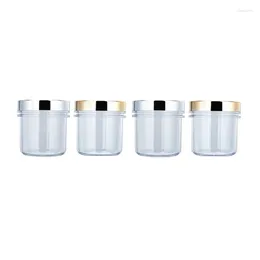Storage Bottles PET Thick Wall Cosmetic Containers Clear Cream Pots Gold Silver Lid 120g 150g 200g Plastic Makeup Packaging Refill Bottle