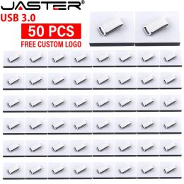 Drives JASTER Fashion Leather 50PCS/LOT Wholesale USB 3.0 Flash Drives 128GB Free Colour Printing Pen Drive 64GB Box Memory Stick U Disc