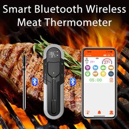 Wireless Meat Thermometer Smart Bluetooth Digital Barbecue BBQ Thermometer with Amplifier for Kitchen Cooking Oven Grill 240415