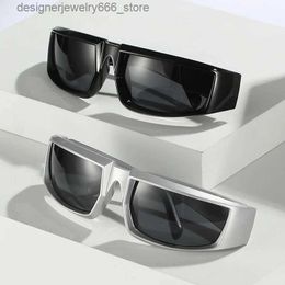 Sunglasses New Y2K Sports Sunglasses for Mens 2024 Luxury Brand Designer Goggles UV400 Colourful Mirror Fashionable Bicycle Sunglasses Q240425