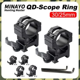 Accessories Universal 30MM/25.4MM Tactical Quick Release Scope Mounts Dual Ring for 20mm Picatinny Rail Optical Riflescope Sight Mounts