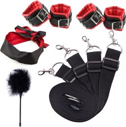 Bed Restraints Sex for Queen and King Bed, Bondaged Restraints Set Handcuff Bondaged Kit Adult for Couple Under Bed Sex Ties Restraints for Women BDSM Kit with